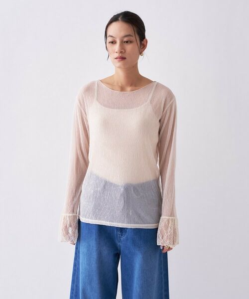 cloenc / クロエンス カットソー | 【手洗い可】レースシアーワッシャ―シカットソー | 詳細5