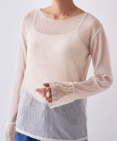 cloenc / クロエンス カットソー | 【手洗い可】レースシアーワッシャ―シカットソー | 詳細8