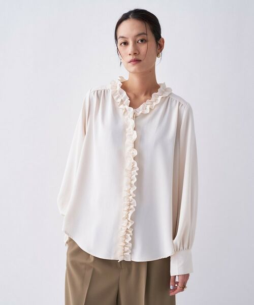 cloenc / クロエンス シャツ・ブラウス | 【手洗い可】フリルブラウス（ライトベージュ(051)）