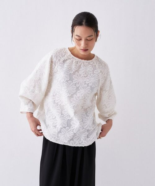 cloenc / クロエンス シャツ・ブラウス | 【手洗い可】フラワーシアージャカードシャツ | 詳細3