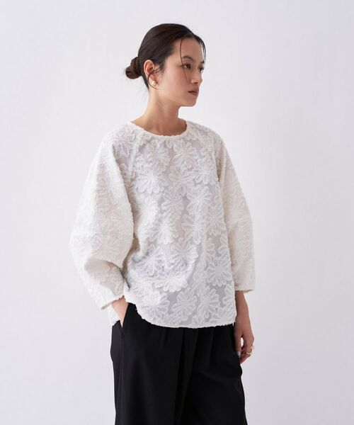 cloenc / クロエンス シャツ・ブラウス | 【手洗い可】フラワーシアージャカードシャツ | 詳細4