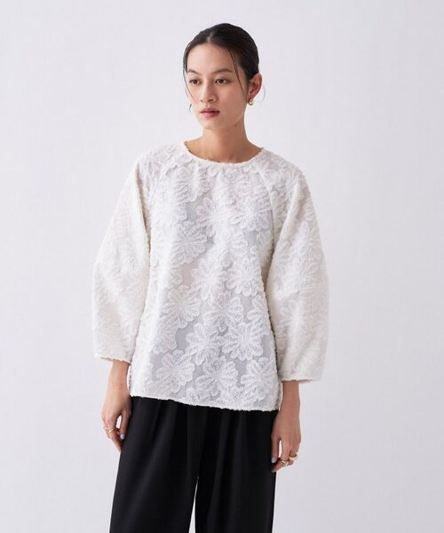 cloenc / クロエンス シャツ・ブラウス | 【手洗い可】フラワーシアージャカードシャツ | 詳細5