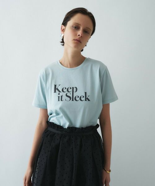 cloenc / クロエンス Tシャツ | 【マシンウォッシュ】ロゴプリントTシャツ（サックスブルー(190)）