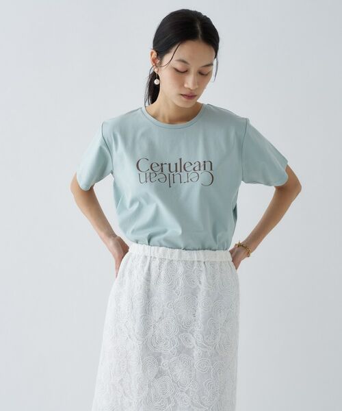 cloenc / クロエンス Tシャツ | ロゴプリントTシャツ（サックスブルー(290)）