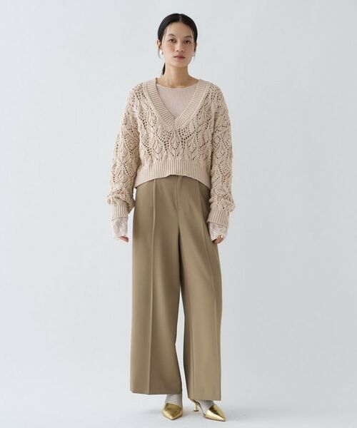 cloenc / クロエンス ニット・セーター | 【手洗い可】クロシェ編みクロップドニットプルオーバー | 詳細1