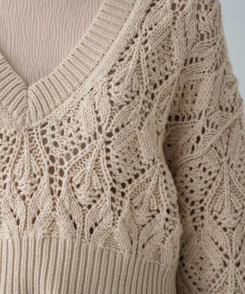 cloenc / クロエンス ニット・セーター | 【手洗い可】クロシェ編みクロップドニットプルオーバー | 詳細10