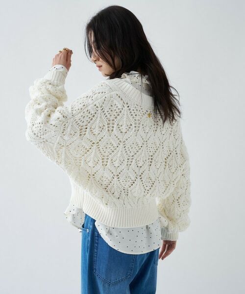 cloenc / クロエンス ニット・セーター | 【手洗い可】クロシェ編みクロップドニットプルオーバー | 詳細15