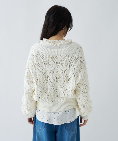 cloenc / クロエンス ニット・セーター | 【手洗い可】クロシェ編みクロップドニットプルオーバー | 詳細16
