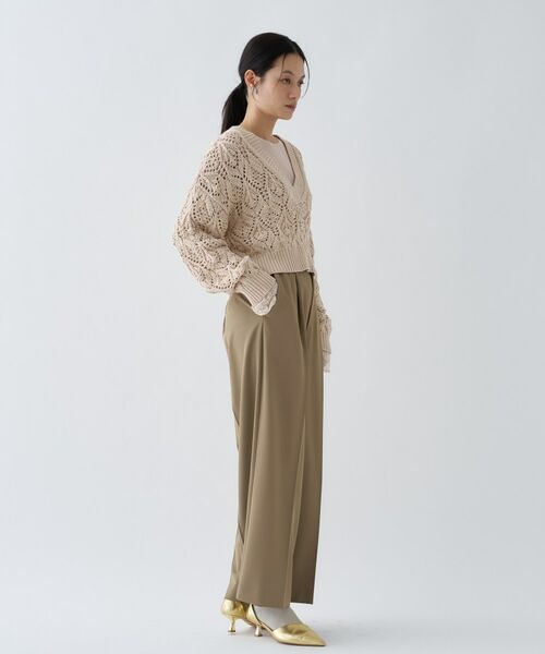 cloenc / クロエンス ニット・セーター | 【手洗い可】クロシェ編みクロップドニットプルオーバー | 詳細2