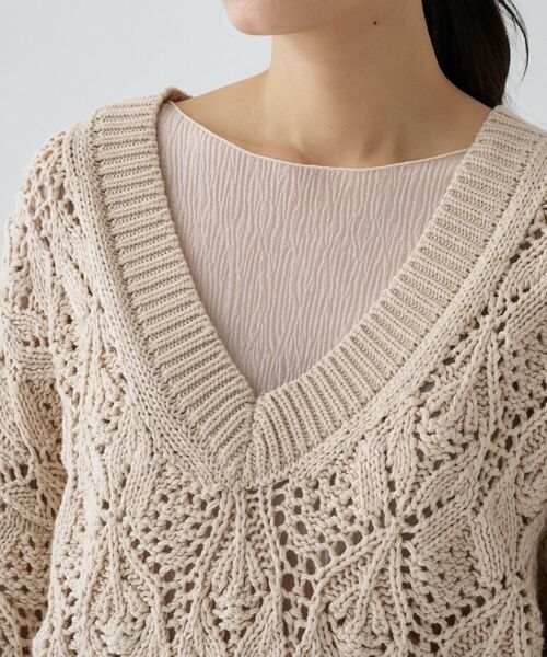 cloenc / クロエンス ニット・セーター | 【手洗い可】クロシェ編みクロップドニットプルオーバー | 詳細8
