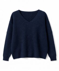 cloenc / クロエンス ニット・セーター | 【手洗い可】Vネックラメガーターニット