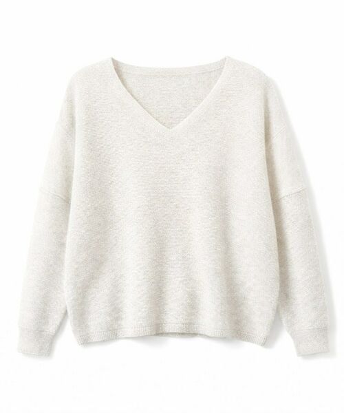 cloenc / クロエンス ニット・セーター | 【手洗い可】Vネックラメガーターニット（ホワイト(401)）