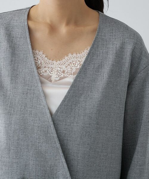 cloenc / クロエンス ノーカラージャケット | 【セットアップ／マシンウォッシュ】リネンライクノーカラージャケット | 詳細13
