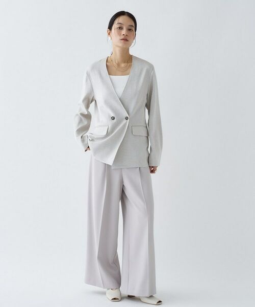 cloenc / クロエンス ノーカラージャケット | 【セットアップ／マシンウォッシュ】リネンライクノーカラージャケット | 詳細15