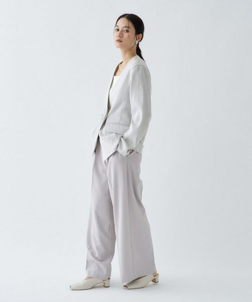 cloenc / クロエンス ノーカラージャケット | 【セットアップ／マシンウォッシュ】リネンライクノーカラージャケット | 詳細16