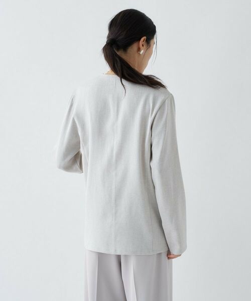 cloenc / クロエンス ノーカラージャケット | 【セットアップ／マシンウォッシュ】リネンライクノーカラージャケット | 詳細20