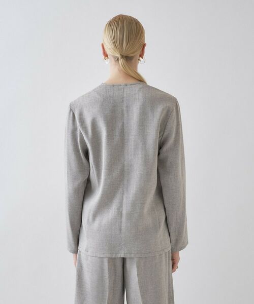 cloenc / クロエンス ノーカラージャケット | 【セットアップ／接触冷感／マシンウォッシュ】リネンライクノーカラージャケット | 詳細24