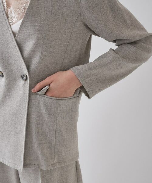 cloenc / クロエンス ノーカラージャケット | 【セットアップ／接触冷感／マシンウォッシュ】リネンライクノーカラージャケット | 詳細26