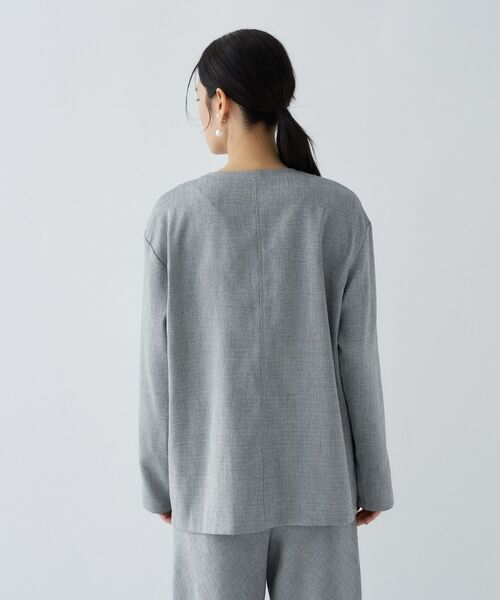 cloenc / クロエンス ノーカラージャケット | 【セットアップ／マシンウォッシュ】リネンライクノーカラージャケット | 詳細8