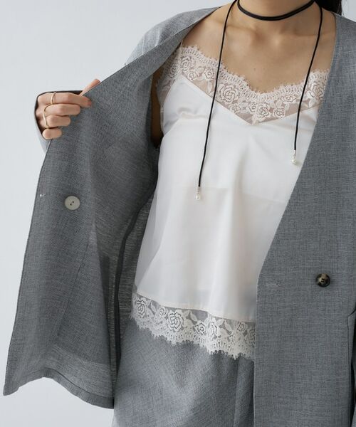 cloenc / クロエンス ノーカラージャケット | 【セットアップ／マシンウォッシュ】リネンライクノーカラージャケット | 詳細9