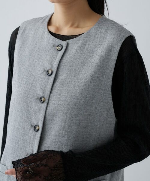cloenc / クロエンス ベスト | 【セットアップ／マシンウォッシュ】リネンライクジレ | 詳細11