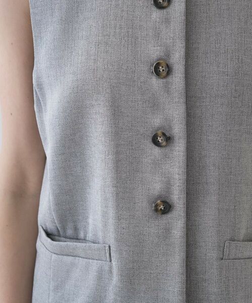 cloenc / クロエンス ベスト | 【セットアップ／接触冷感／マシンウォッシュ】リネンライクジレ | 詳細22