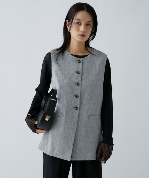 cloenc / クロエンス ベスト | 【セットアップ／マシンウォッシュ】リネンライクジレ | 詳細3