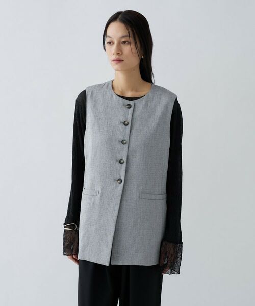 cloenc / クロエンス ベスト | 【セットアップ／マシンウォッシュ】リネンライクジレ | 詳細7