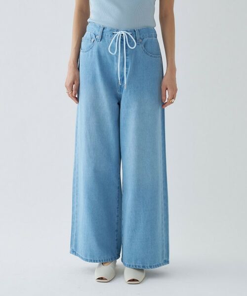 cloenc / クロエンス デニムパンツ | 【手洗い可】ドロストイージーワイドデニムパンツ | 詳細5