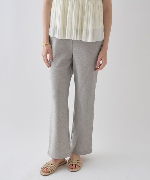 cloenc / クロエンス パンツ | 【セットアップ／接触冷感／マシンウォッシュ】リネンライクイージーパンツ（モカブラウン(442)）