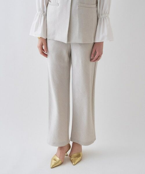 cloenc / クロエンス パンツ | 【セットアップ／接触冷感／マシンウォッシュ】リネンライクイージーパンツ（ライトベージュ(451)）