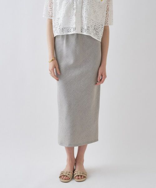 cloenc / クロエンス ロング・マキシ丈スカート | 【セットアップ／接触冷感／マシンウォッシュ】リネンライクシャークスカート（モカブラウン(442)）