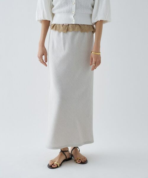 cloenc / クロエンス ロング・マキシ丈スカート | 【セットアップ／マシンウォッシュ】リネンライクシャークスカート | 詳細3