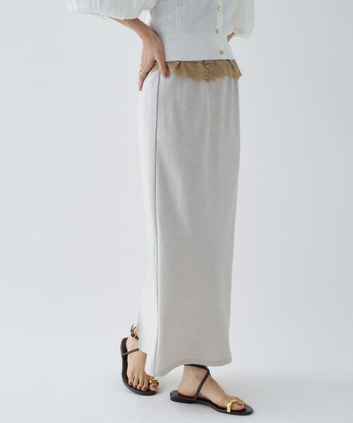 cloenc / クロエンス ロング・マキシ丈スカート | 【セットアップ／マシンウォッシュ】リネンライクシャークスカート | 詳細4