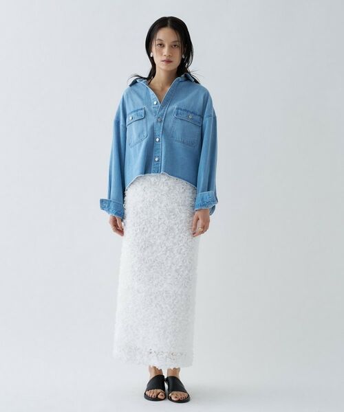 cloenc / クロエンス シャツ・ブラウス | 【手洗い可】ライトデニムクロップドシャツシャツ | 詳細1