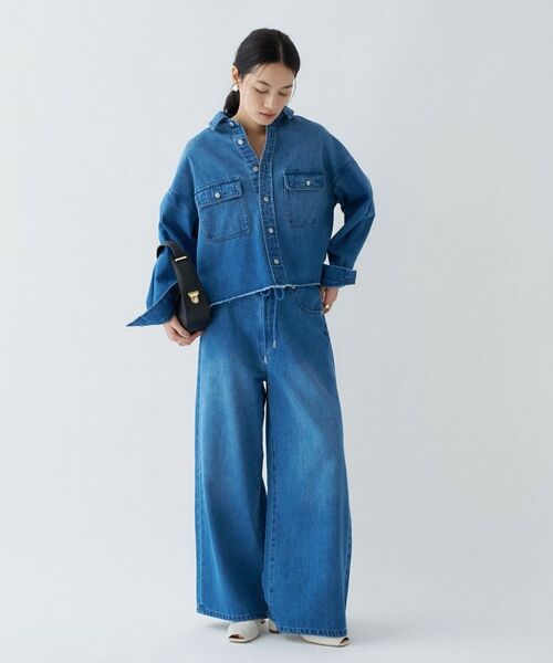 cloenc / クロエンス シャツ・ブラウス | 【手洗い可】ライトデニムクロップドシャツシャツ | 詳細14