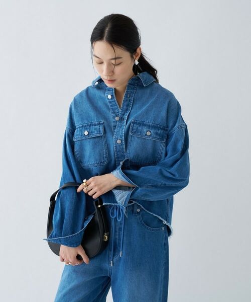 cloenc / クロエンス シャツ・ブラウス | 【手洗い可】ライトデニムクロップドシャツシャツ | 詳細15