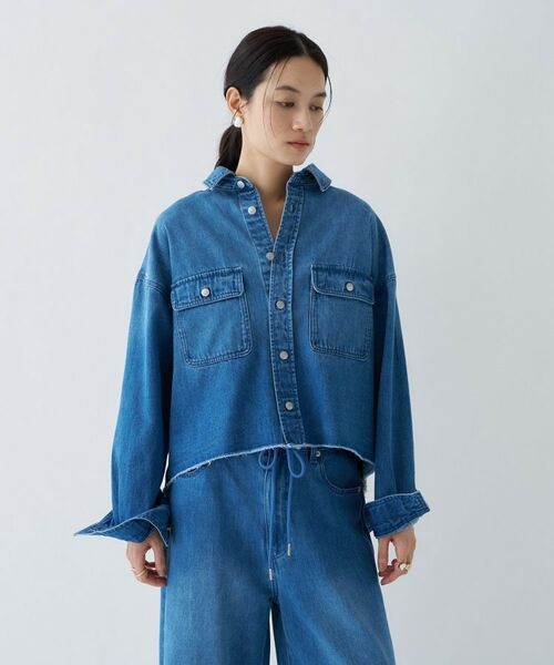cloenc / クロエンス シャツ・ブラウス | 【手洗い可】ライトデニムクロップドシャツシャツ | 詳細16