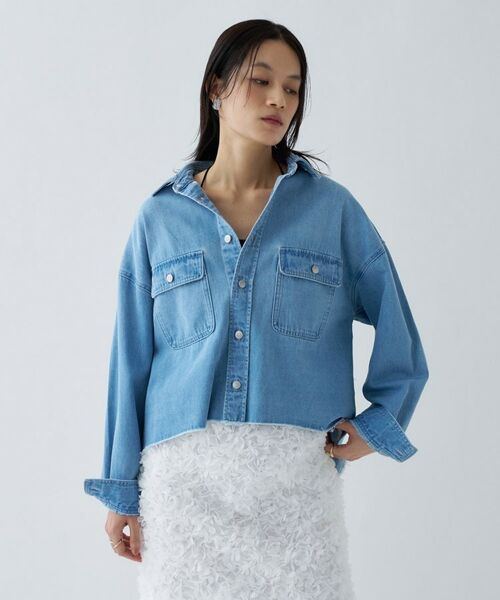 cloenc / クロエンス シャツ・ブラウス | 【手洗い可】ライトデニムクロップドシャツシャツ | 詳細3