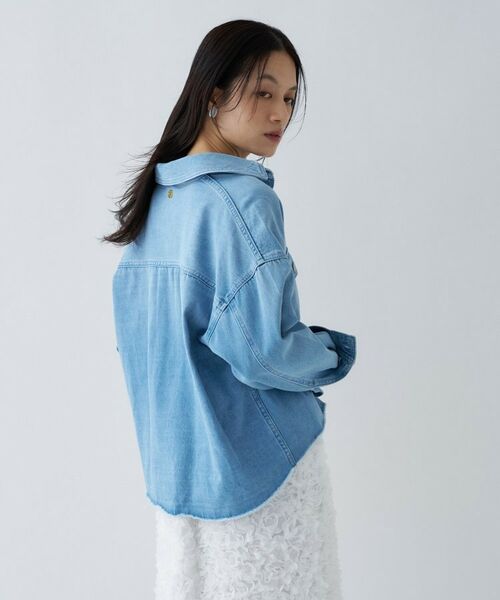 cloenc / クロエンス シャツ・ブラウス | 【手洗い可】ライトデニムクロップドシャツシャツ | 詳細5