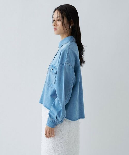cloenc / クロエンス シャツ・ブラウス | 【手洗い可】ライトデニムクロップドシャツシャツ | 詳細7