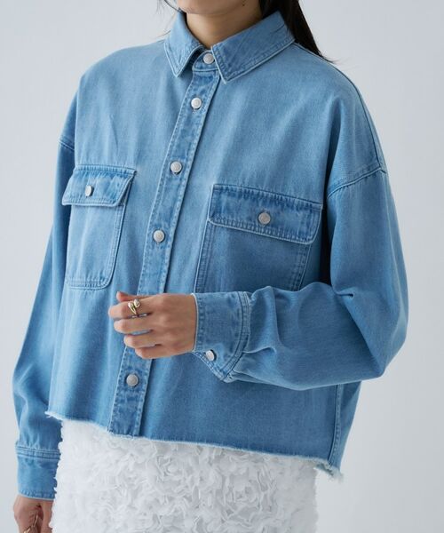 cloenc / クロエンス シャツ・ブラウス | 【手洗い可】ライトデニムクロップドシャツシャツ | 詳細8
