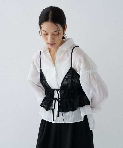 cloenc / クロエンス キャミソール・チューブトップ | 【手洗い可】シアーフラワーレースキャミソール | 詳細16