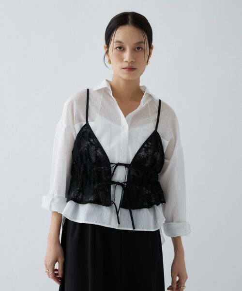 cloenc / クロエンス キャミソール・チューブトップ | 【手洗い可】シアーフラワーレースキャミソール | 詳細17