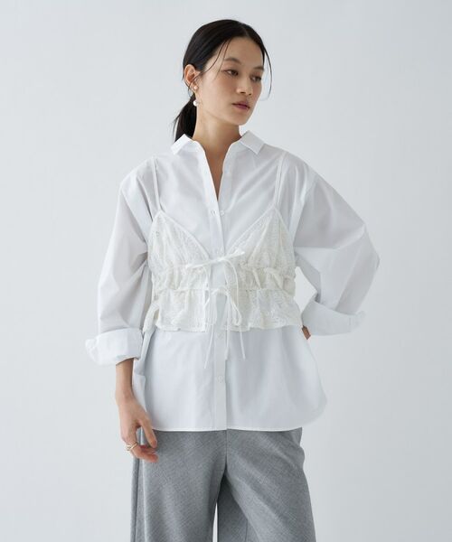 cloenc / クロエンス キャミソール・チューブトップ | 【手洗い可】シアーフラワーレースキャミソール（ホワイト(101)）