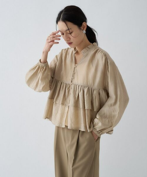 cloenc / クロエンス シャツ・ブラウス | 【手洗い可】シアーティアードフリルブラウス | 詳細4