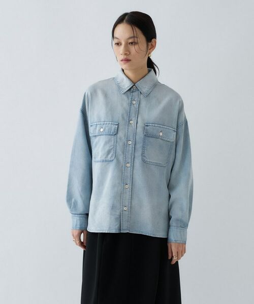 cloenc / クロエンス シャツ・ブラウス | シアーデニムオーバーシャツ | 詳細6