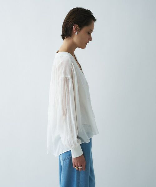 cloenc / クロエンス シャツ・ブラウス | 【手洗い可】スキッパーシアーブラウス | 詳細4
