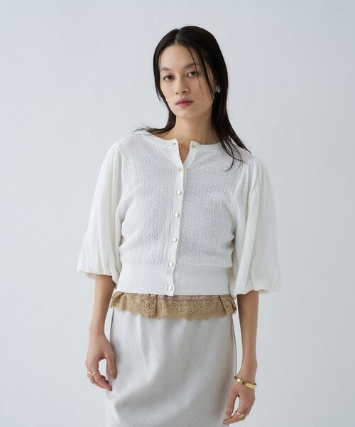 cloenc / クロエンス カーディガン・ボレロ | 【手洗い可】パフスリーブニットカーディガン | 詳細11