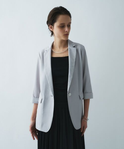 cloenc / クロエンス テーラードジャケット | 【接触冷感／UVカット／マシンウォッシュ】ハーフスリーブテーラードジャケット | 詳細3